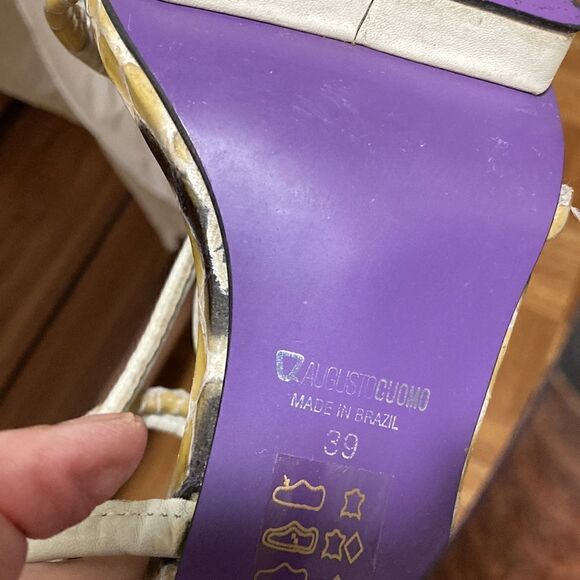 Augusto Cuomo Ankle Strap  Leather Sandal With Stiletto Heel. Size 39/8.5. - Picture 7 of 8